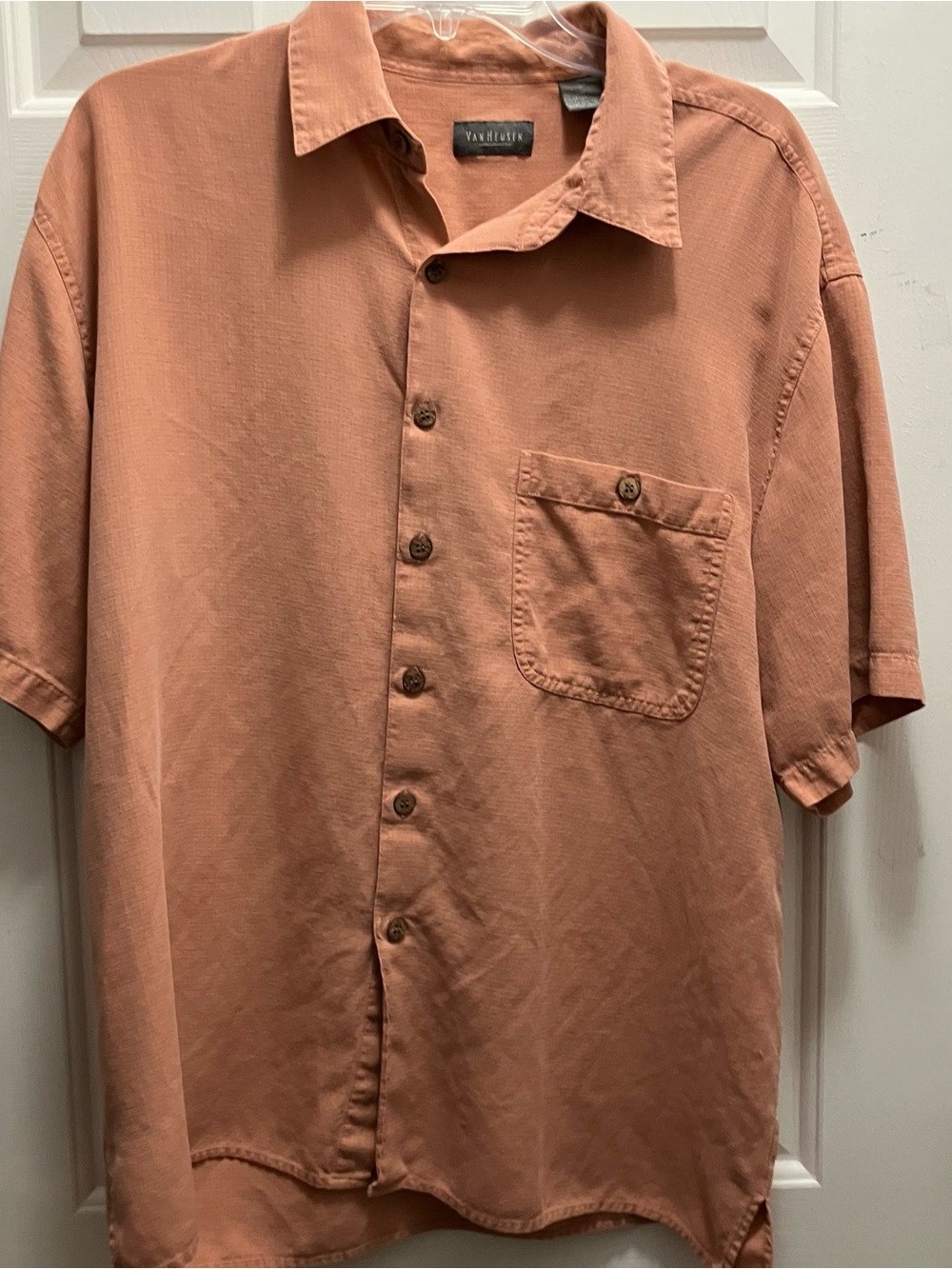 Van Heusen Size L Orange Silk Shirt